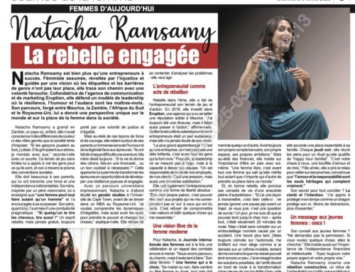 Interview of Natacha Ramsamy in the 9th March 2025 issue of Weekend